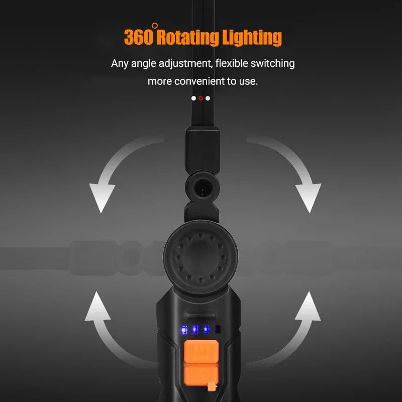 Latarka LED wielofunkcyjna – mocne światło, zoom, USB