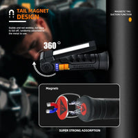 Latarka LED wielofunkcyjna – mocne światło, zoom, USB