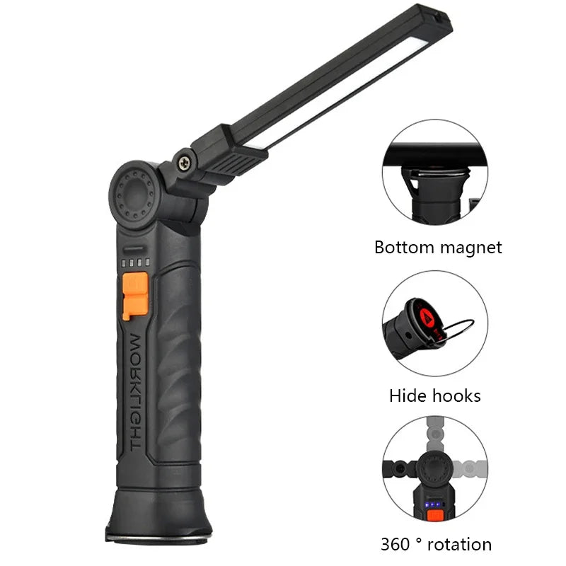 Latarka LED wielofunkcyjna – mocne światło, zoom, USB