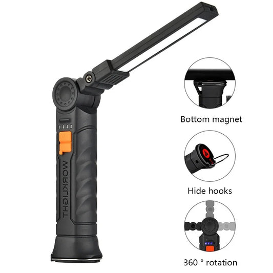 Latarka LED wielofunkcyjna – mocne światło, zoom, USB